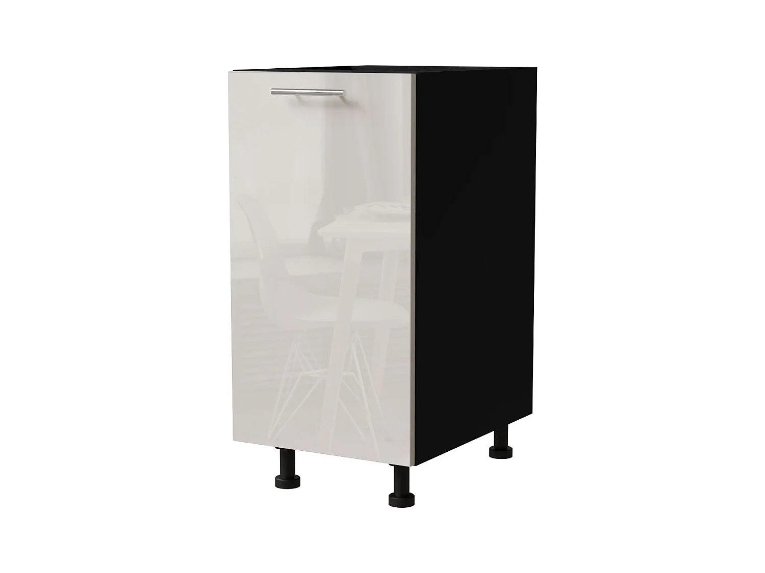 KÜCHENUNTERSCHRANK Brerra D1D/40/kargo RAL 1016 graubeige Matt / schwarz 40 / 50 / 82 cm