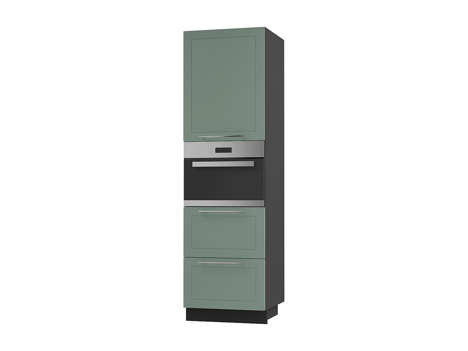 BACKOFENHOCHSCHRANK Kvantum D14/RU/2M/356 Mint Matt / Schwarz Matt 60 / 59 / 207cm