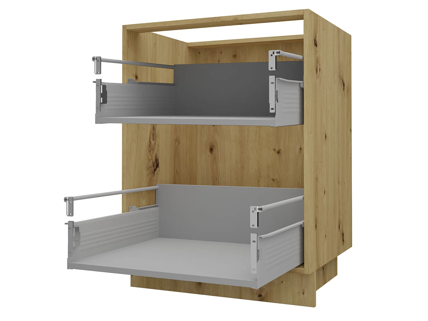 SCHUBLADENUNTERSCHRANK Brerra D2M/60 Korpus eiche artisan / Front RAL 9001 creme Hochglanz 60 / 50 / 82 cm