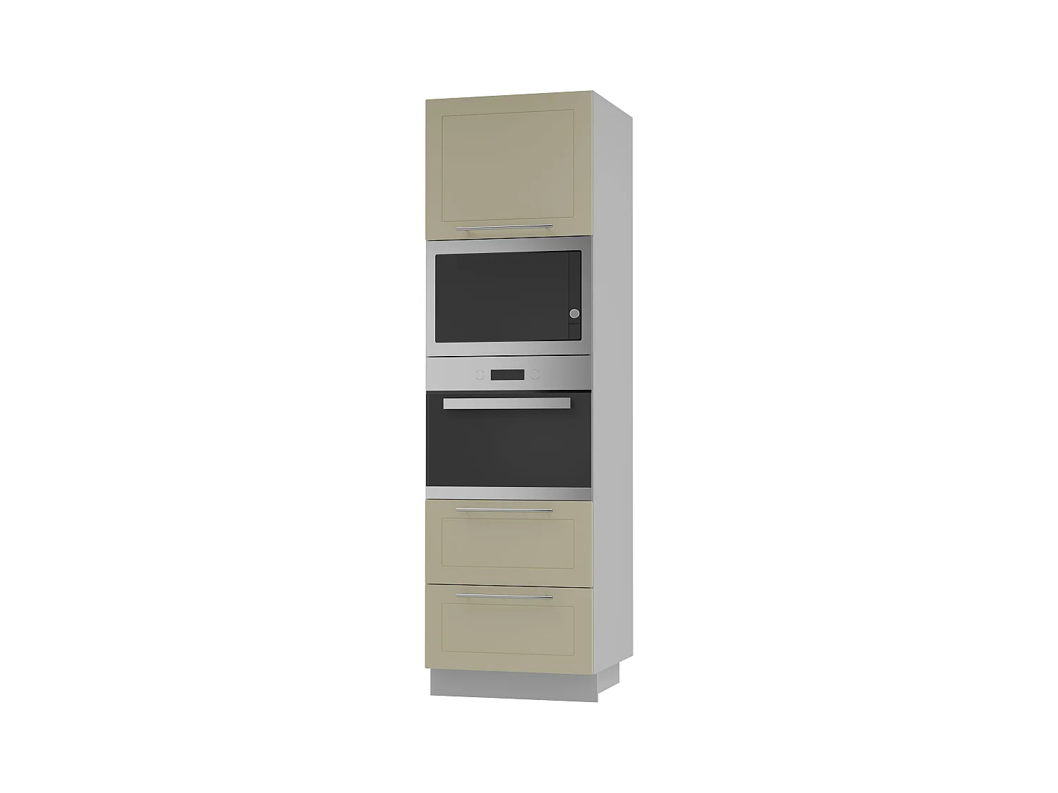 BACKOFEN-HOCHSCHRANK Kvantum D14/RU/2M/284 Vanille Matt / Grau Matt 60 / 59 / 207cm