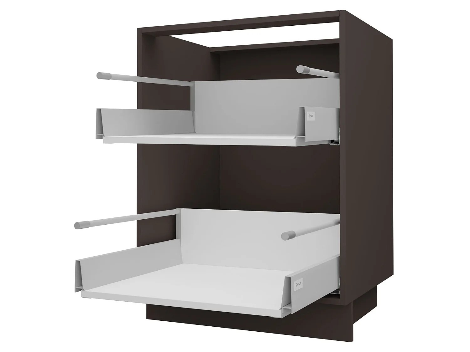 SCHUBLADENUNTERSCHRANK Brerra D2R/60 Korpus lava / Front RAL 9001 creme Hochglanz 60 / 50 / 82 cm