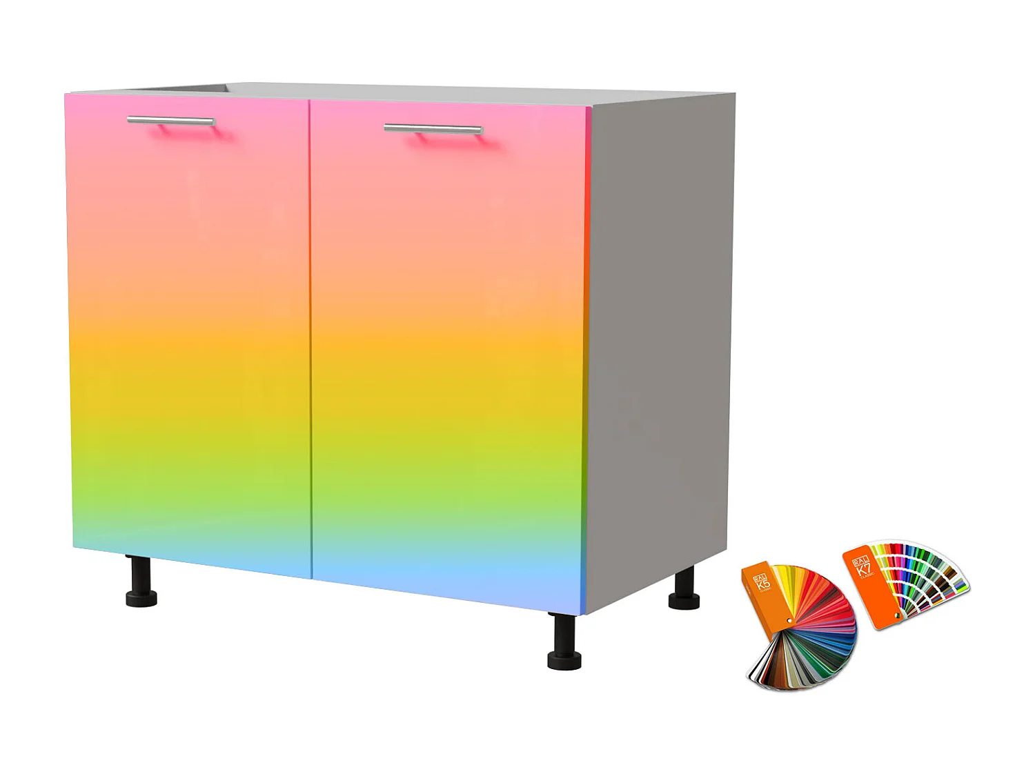 KÜCHENUNTERSCHRANK Brerra D11/90 Korpus weiß / Front Wunschfarbe RAL (K5 oder K7) 90 / 50 / 82 cm