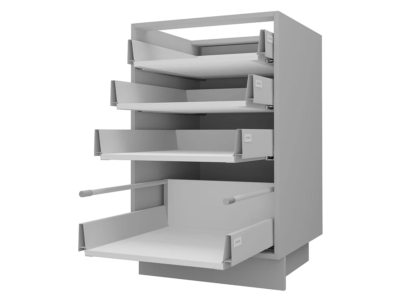 SCHUBLADENUNTERSCHRANK Brerra D4R/40 Korpus grau / Front RAL Wunschfarbe (K5 oder K7) 40 / 50 / 82 cm