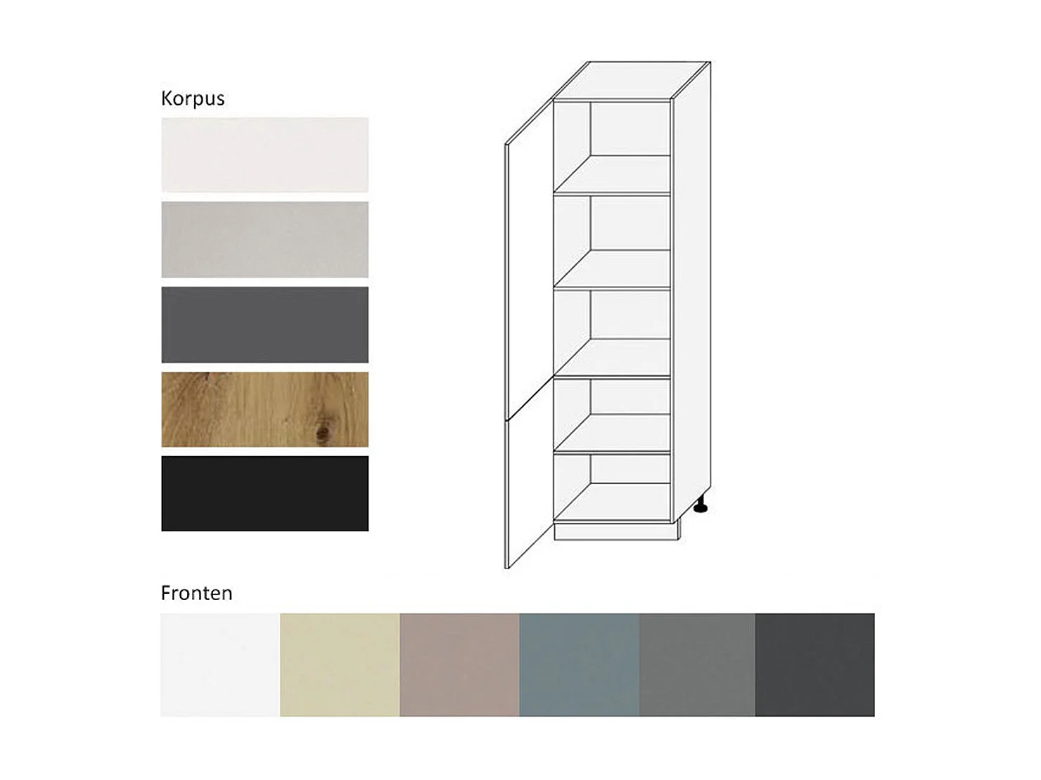 GESCHIRRSCHRANK Kvantum D14/DP/60/207 Graphit Matt / Lava Matt 60 / 59 / 207cm