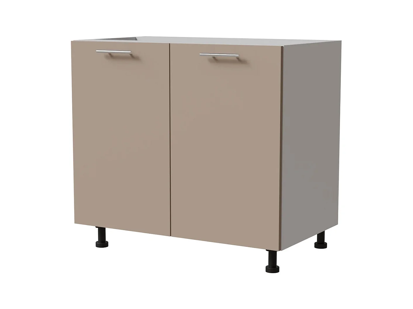 KÜCHENUNTERSCHRANK Brerra D11/90 Korpus weiß / Front RAL 1019 graubeige Matt 90 / 50 / 82 cm