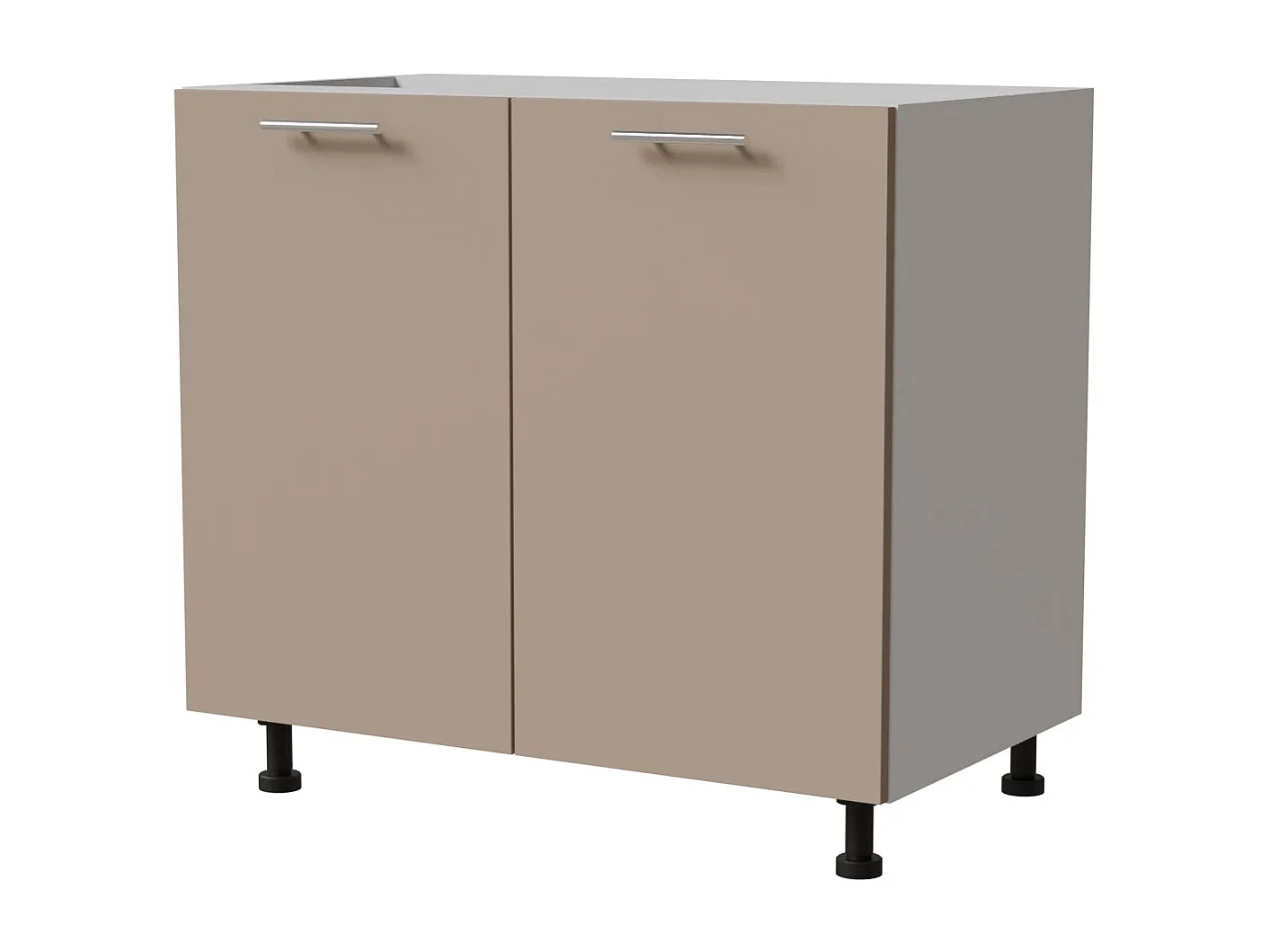 KÜCHENUNTERSCHRANK Brerra D11/90 Korpus weiß / Front RAL 1019 graubeige Matt 90 / 50 / 82 cm
