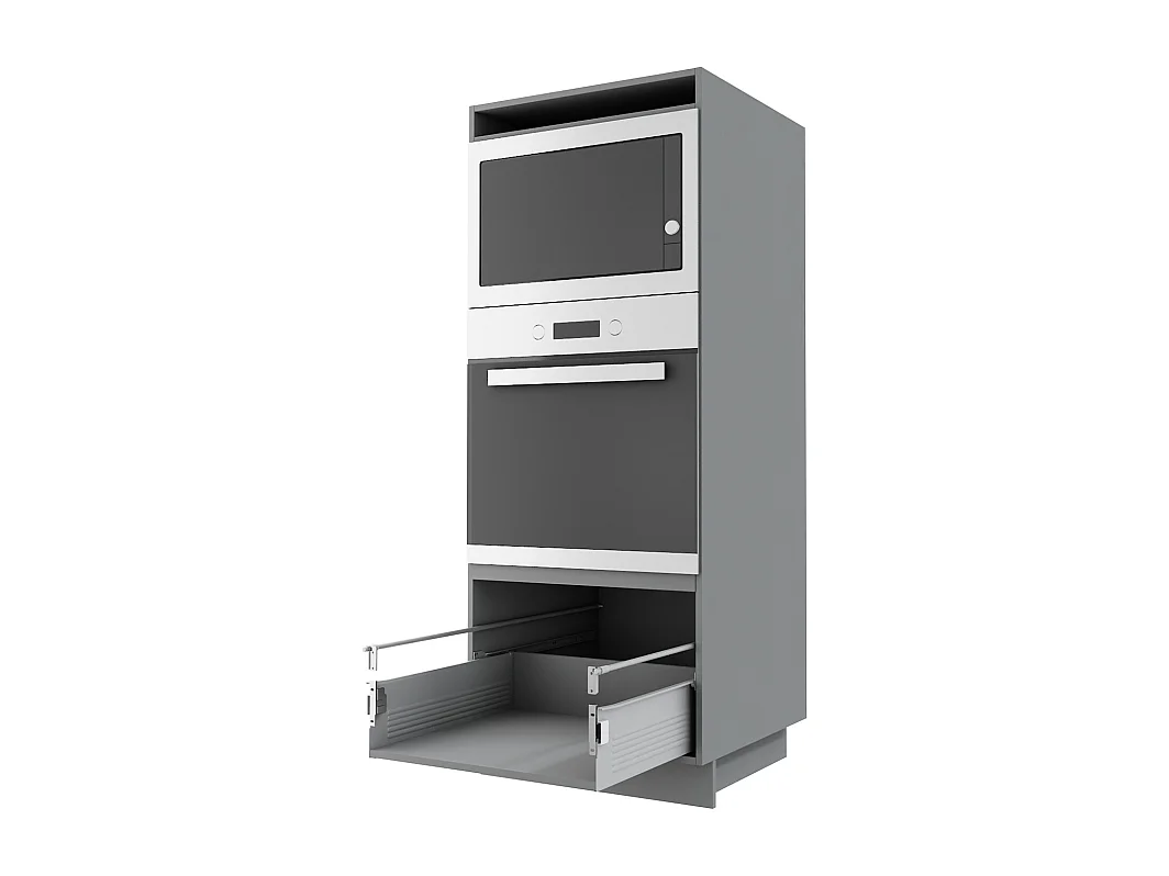 BACKOFENHOCHSCHRANK Kvantum D5AM/60/154 Beige Matt / Grau Matt 60 / 59 / 154cm