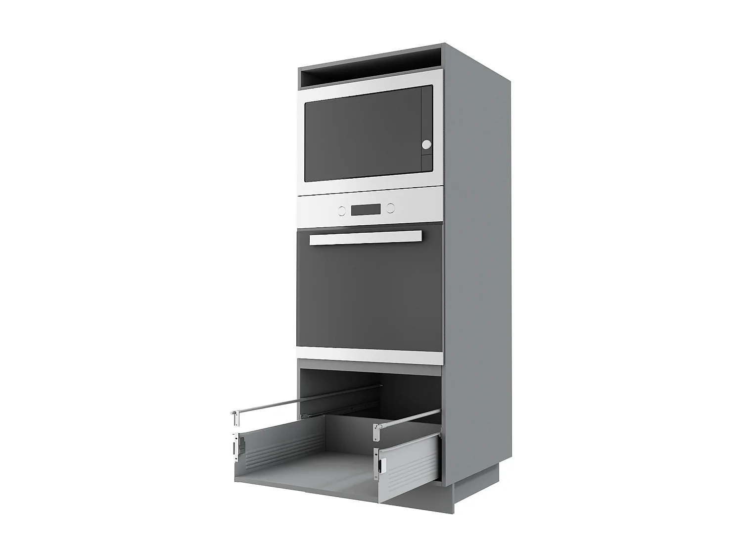 BACKOFENHOCHSCHRANK Kvantum D5AM/60/154 Beige Matt / Grau Matt 60 / 59 / 154cm