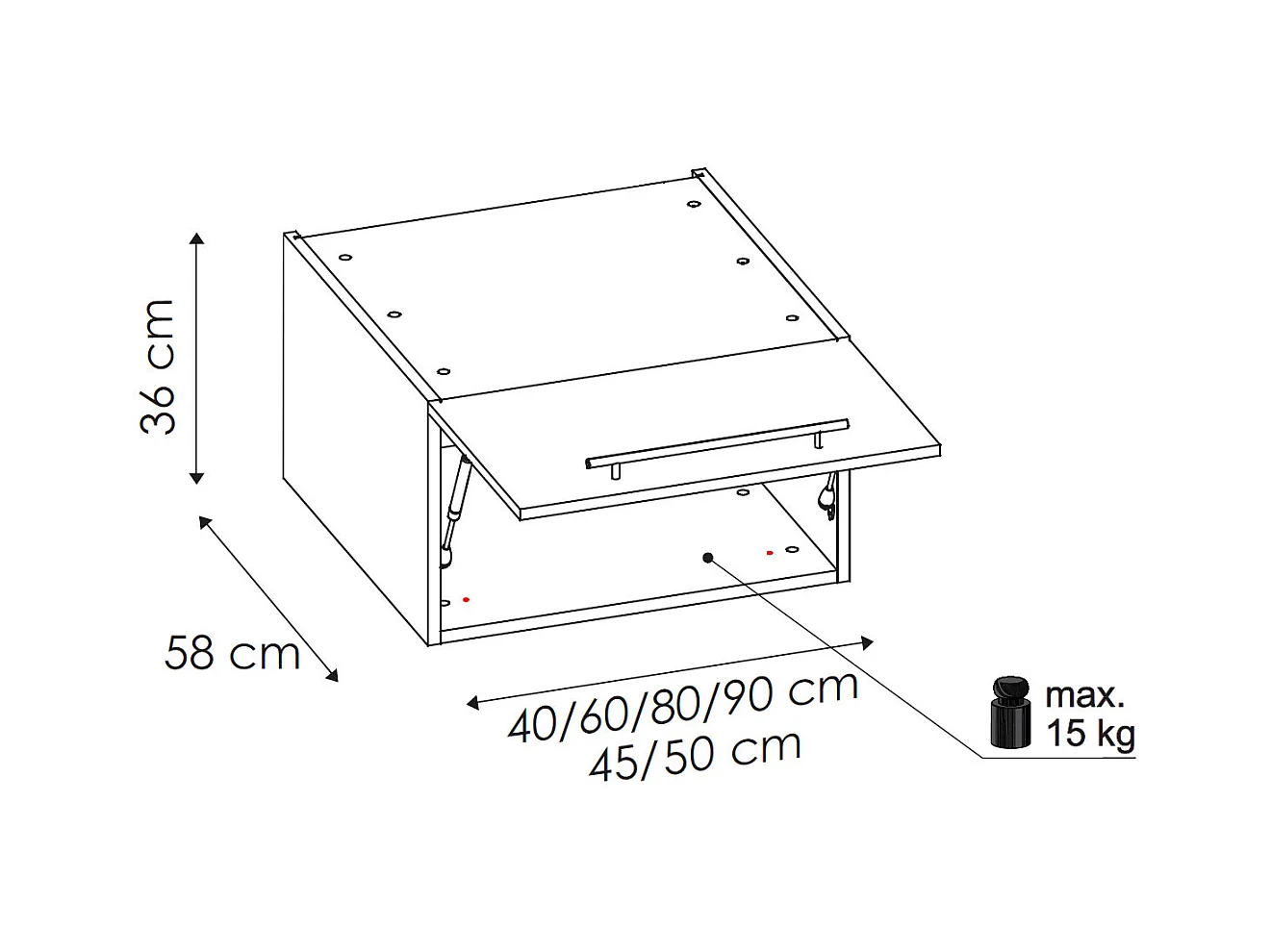 KLAPPHÄNGESCHRANK Kvantum W6B/60 Mint Matt / Weiß Matt 60 / 59 / 36cm