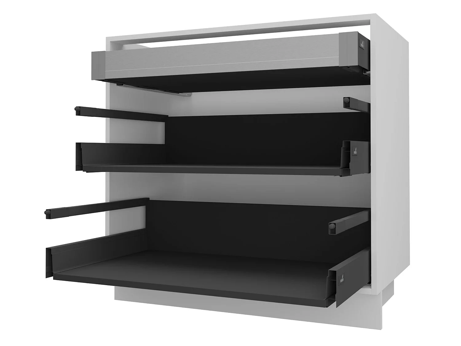 SCHUBLADENUNTERSCHRANK Brerra D2A/60/1A Korpus weiß / Front RAL 1019 graubeige Matt 60 / 50 / 82 cm