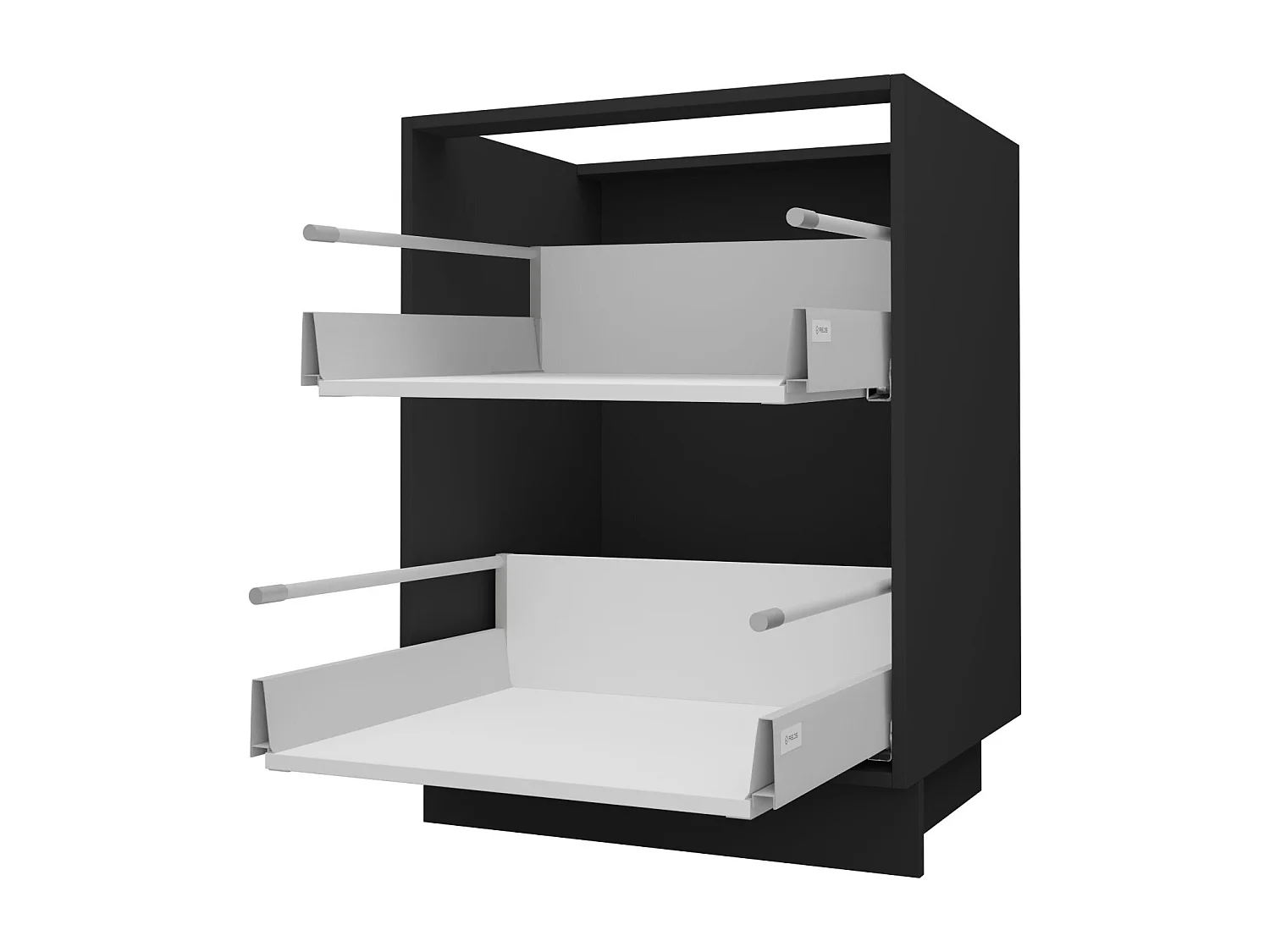 SCHUBLADENUNTERSCHRANK Brerra D2R/60 Korpus schwarz / Front RAL 9001 creme Hochglanz 60 / 50 / 82 cm