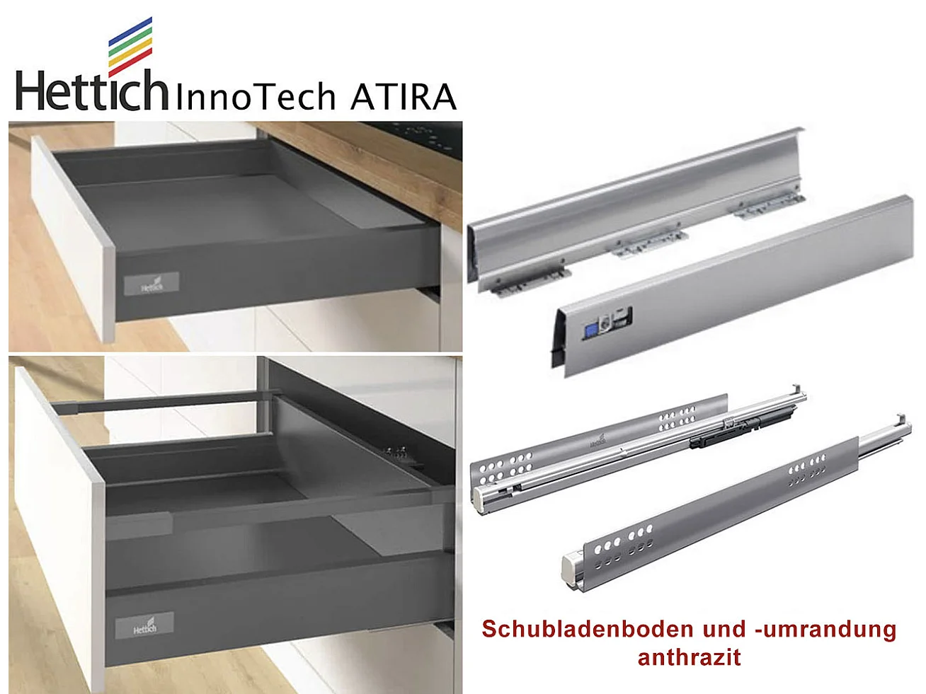 SCHUBLADENUNTERSCHRANK Brerra D2A/60 Korpus eiche artisan / Front RAL 1019 graubeige Matt 60 / 50 / 82 cm