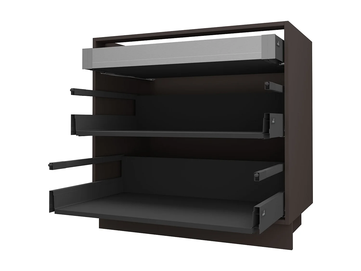 SCHUBLADENUNTERSCHRANK Brerra D2A/90/1A Korpus lava / Front Wunschfarbe RAL (K5 oder K7) 90 / 50 / 82 cm