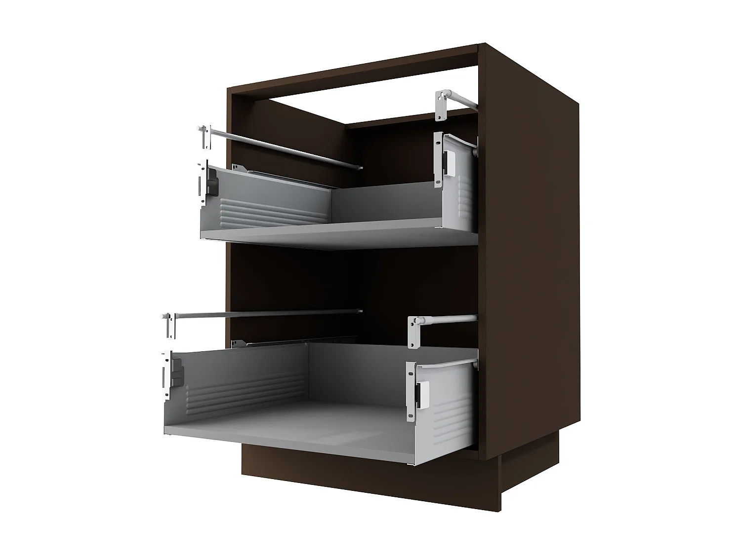 SCHUBLADENUNTERSCHRANK Brerra D2M/60 Korpus lava / Front RAL 9001 creme Hochglanz 60 / 50 / 82 cm