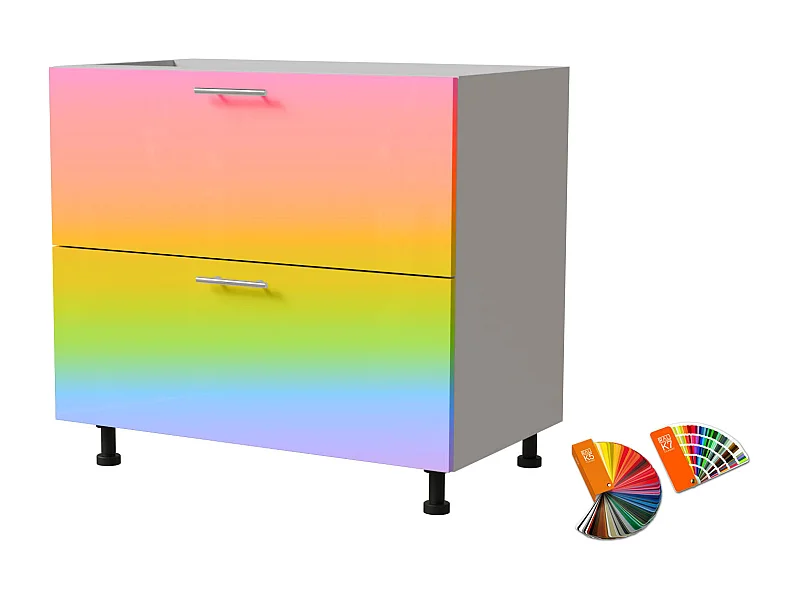 SCHUBLADENUNTERSCHRANK Brerra D2A/90/1A Korpus weiß / Front Wunschfarbe RAL (K5 oder K7) 90 / 50 / 82 cm