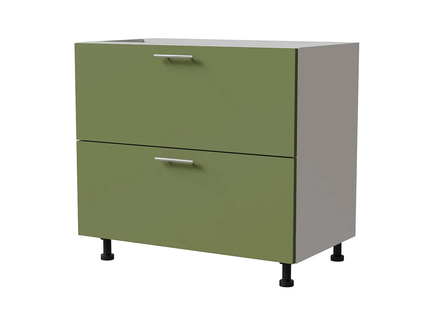 SCHUBLADENUNTERSCHRANK Brerra D2A/90/1A Korpus weiß / Front RAL 6025 farngrün Matt 90 / 50 / 82 cm