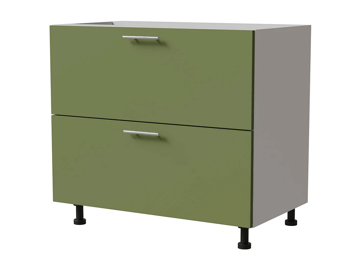 SCHUBLADENUNTERSCHRANK Brerra D2A/90/1A Korpus weiß / Front RAL 6025 farngrün Matt 90 / 50 / 82 cm