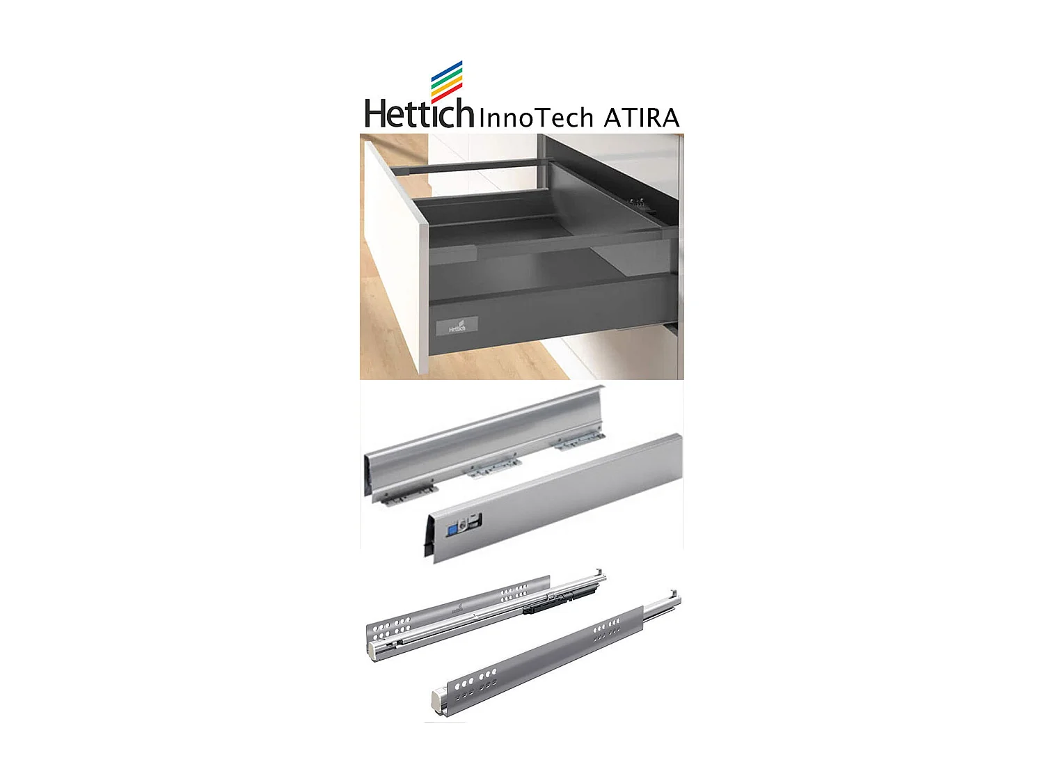 SCHUBLADENUNTERSCHRANK Brerra D4A/40 Korpus schwarz / Front RAL Wunschfarbe (K5 oder K7) 40 / 50 / 82 cm