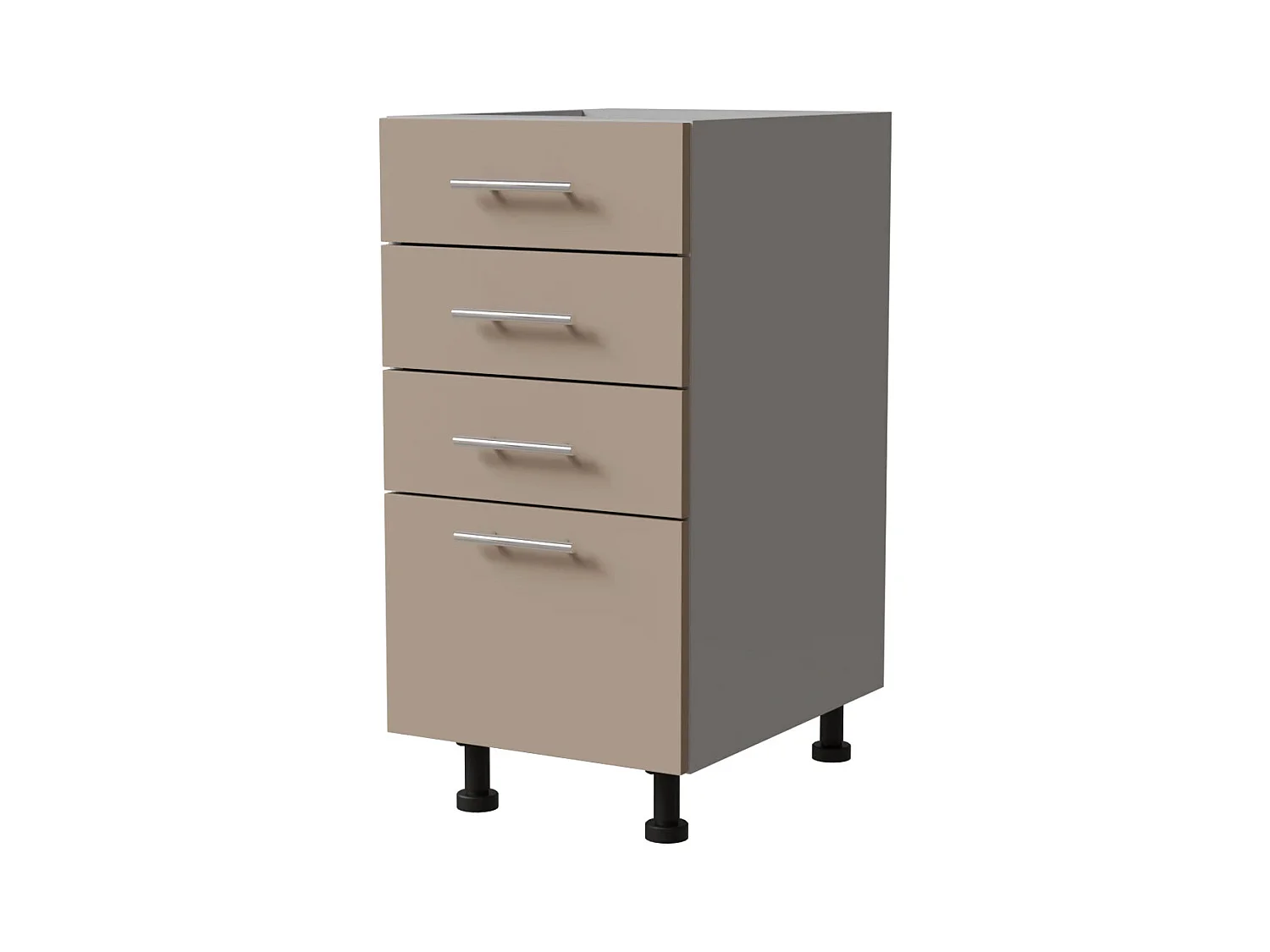 SCHUBLADENUNTERSCHRANK Brerra D4A/40 Korpus grau / Front RAL 1019 graubeige Matt 40 / 50 / 82 cm