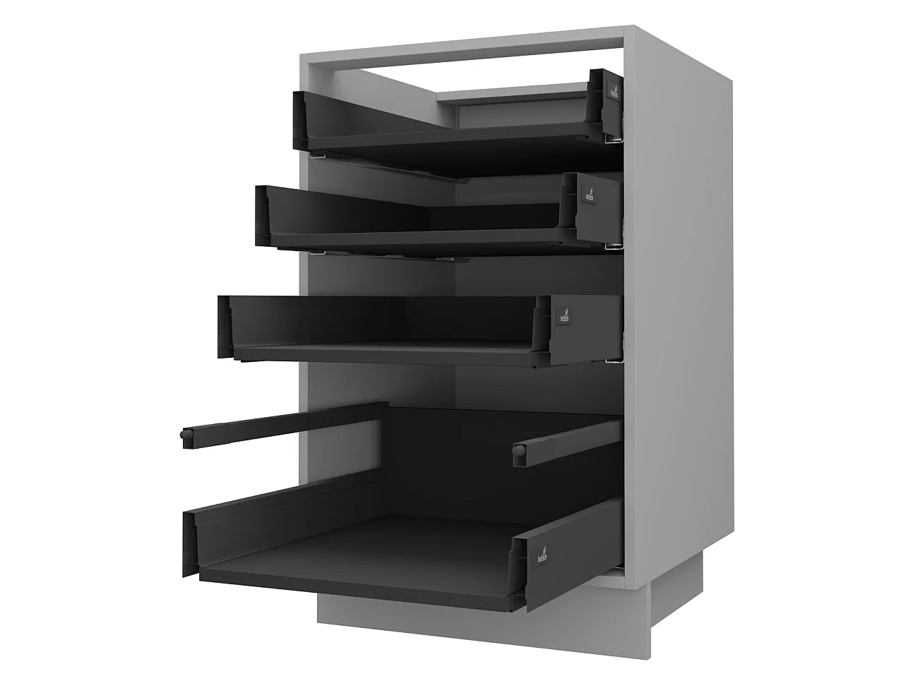 SCHUBLADENUNTERSCHRANK Brerra D4A/40 Korpus grau / Front RAL 1019 graubeige Matt 40 / 50 / 82 cm