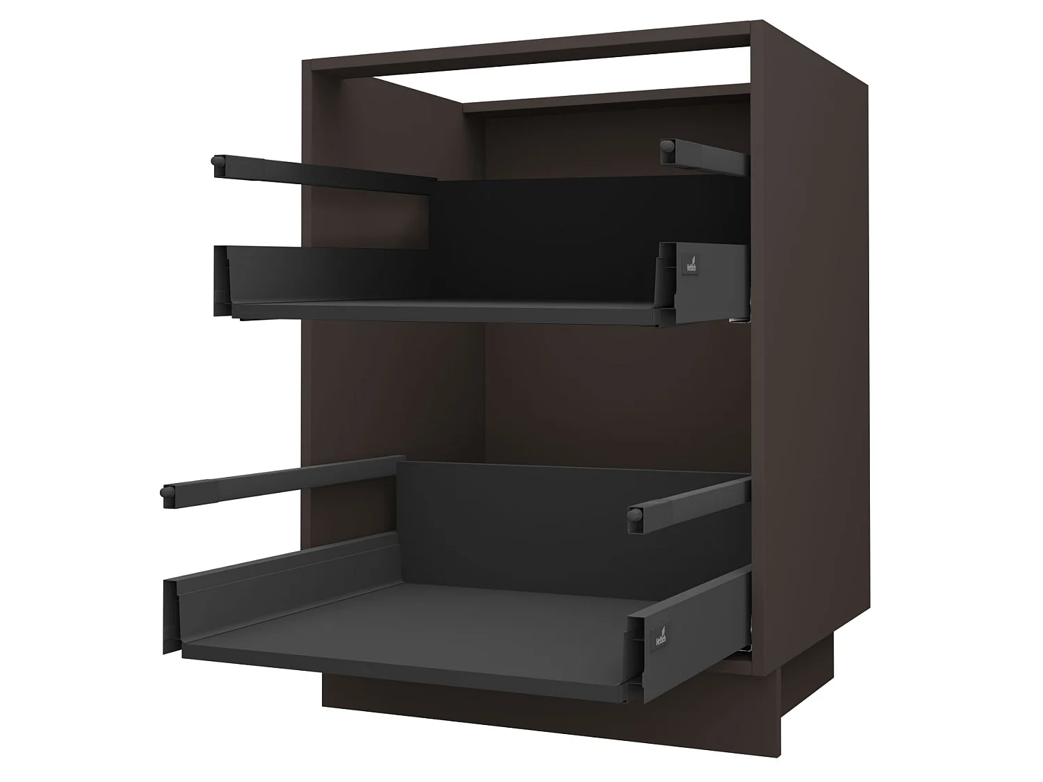 SCHUBLADENUNTERSCHRANK Brerra D2A/60 Korpus lava / Front RAL 1019 graubeige Matt 60 / 50 / 82 cm
