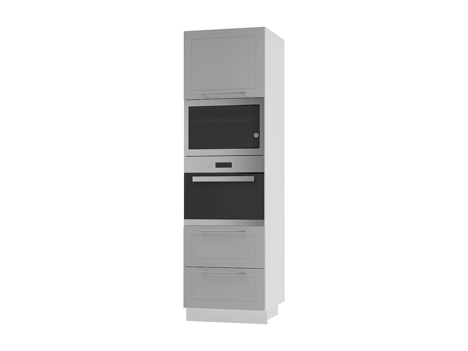 BACKOFEN-HOCHSCHRANK Kvantum D14/RU/2M/284 Dust Grey Matt / Weiß Matt 60 / 59 / 207cm