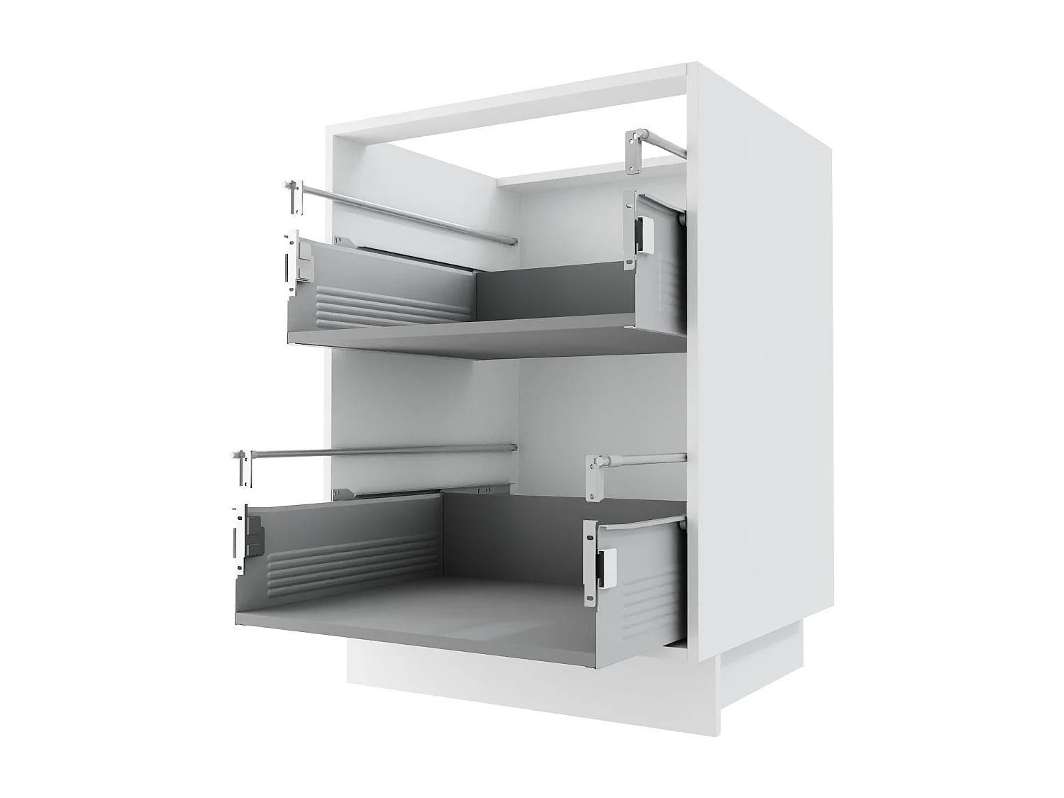 SCHUBLADENUNTERSCHRANK Brerra D2M/80 Korpus weiß / Front RAL 1019 graubeige Matt 80 / 50 / 82 cm Schubladensystem Blum Metabox
