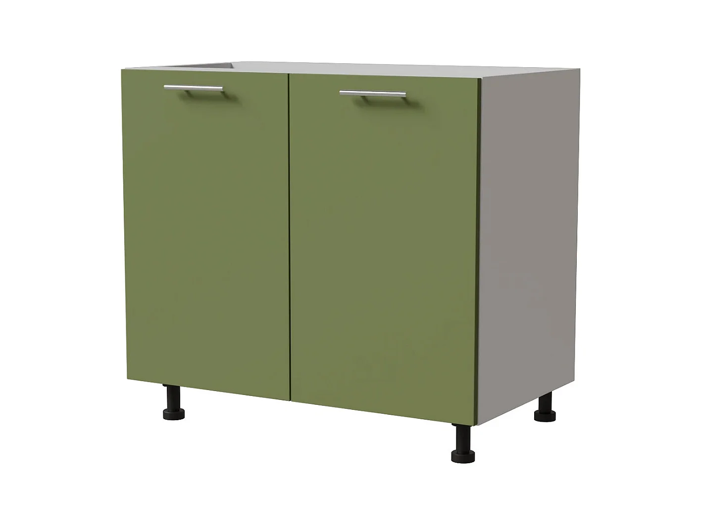KÜCHENUNTERSCHRANK Brerra D11/90 Korpus weiß / Front RAL 6025 farngrün Matt 90 / 50 / 82 cm