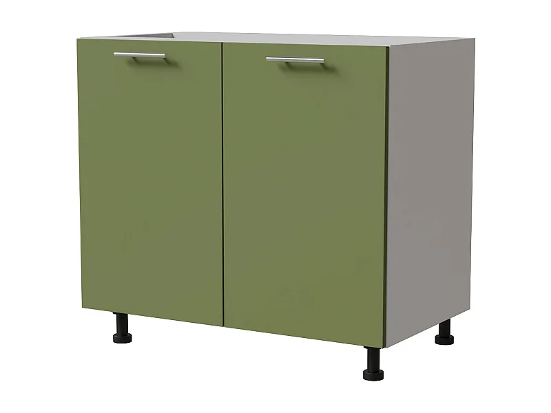 KÜCHENUNTERSCHRANK Brerra D11/90 Korpus weiß / Front RAL 6025 farngrün Matt 90 / 50 / 82 cm
