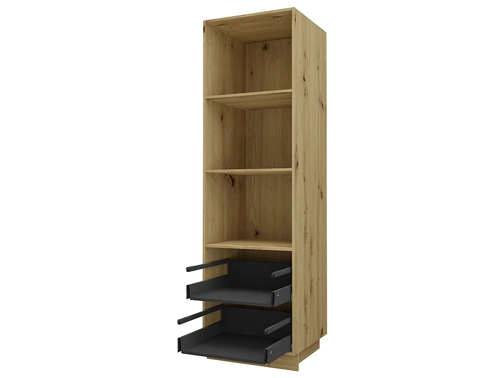 BACKOFEN-HOCHSCHRANK Kvantum D14/RU/2A/356 Weiß Matt / Eiche Artisan Matt 60 / 59 / 207cm