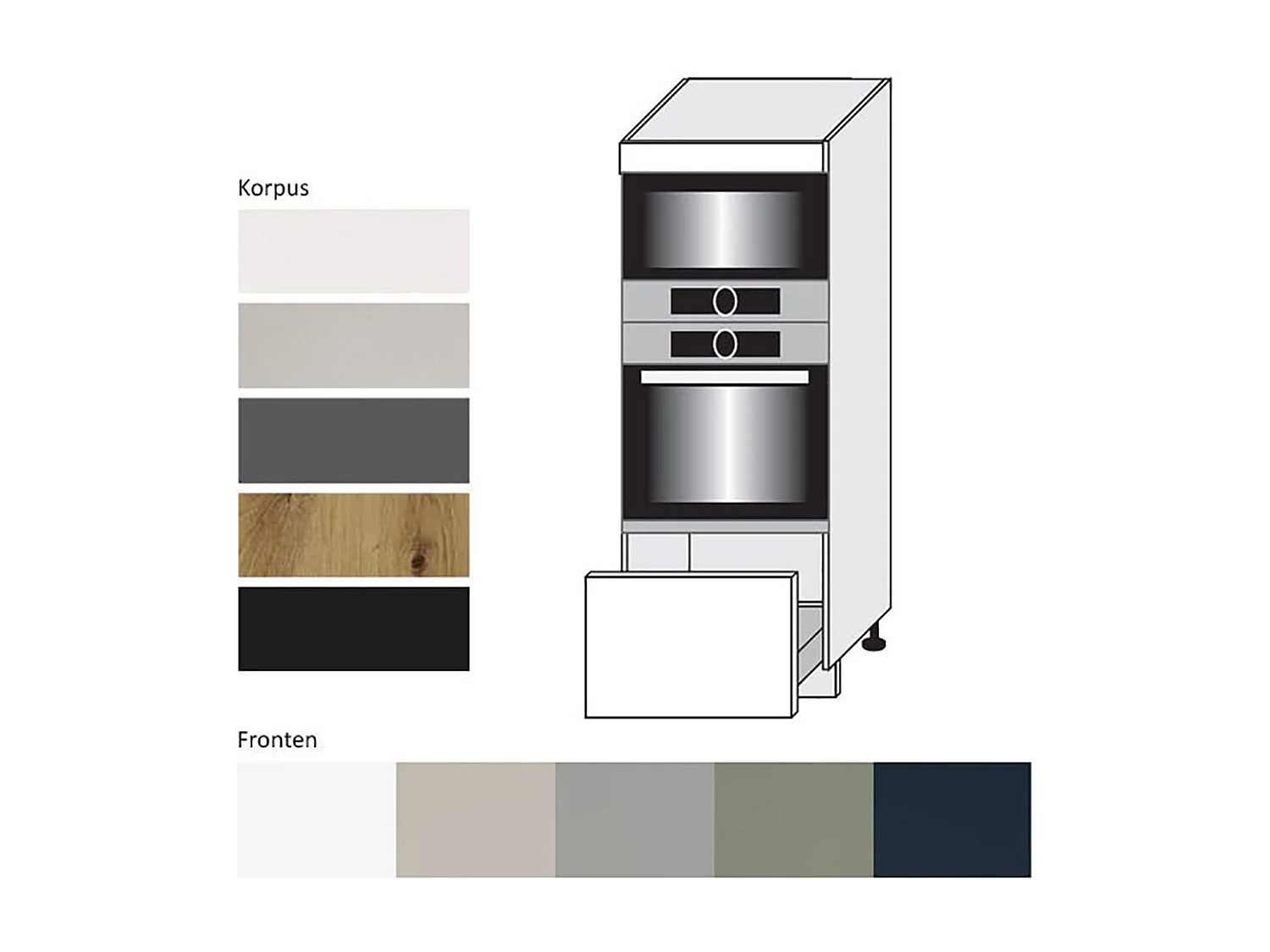 KÜCHENHOCHSCHRANK Salo D5AA/60/154 Kaschmir Matt / Weiß 60 / 59 / 154cm