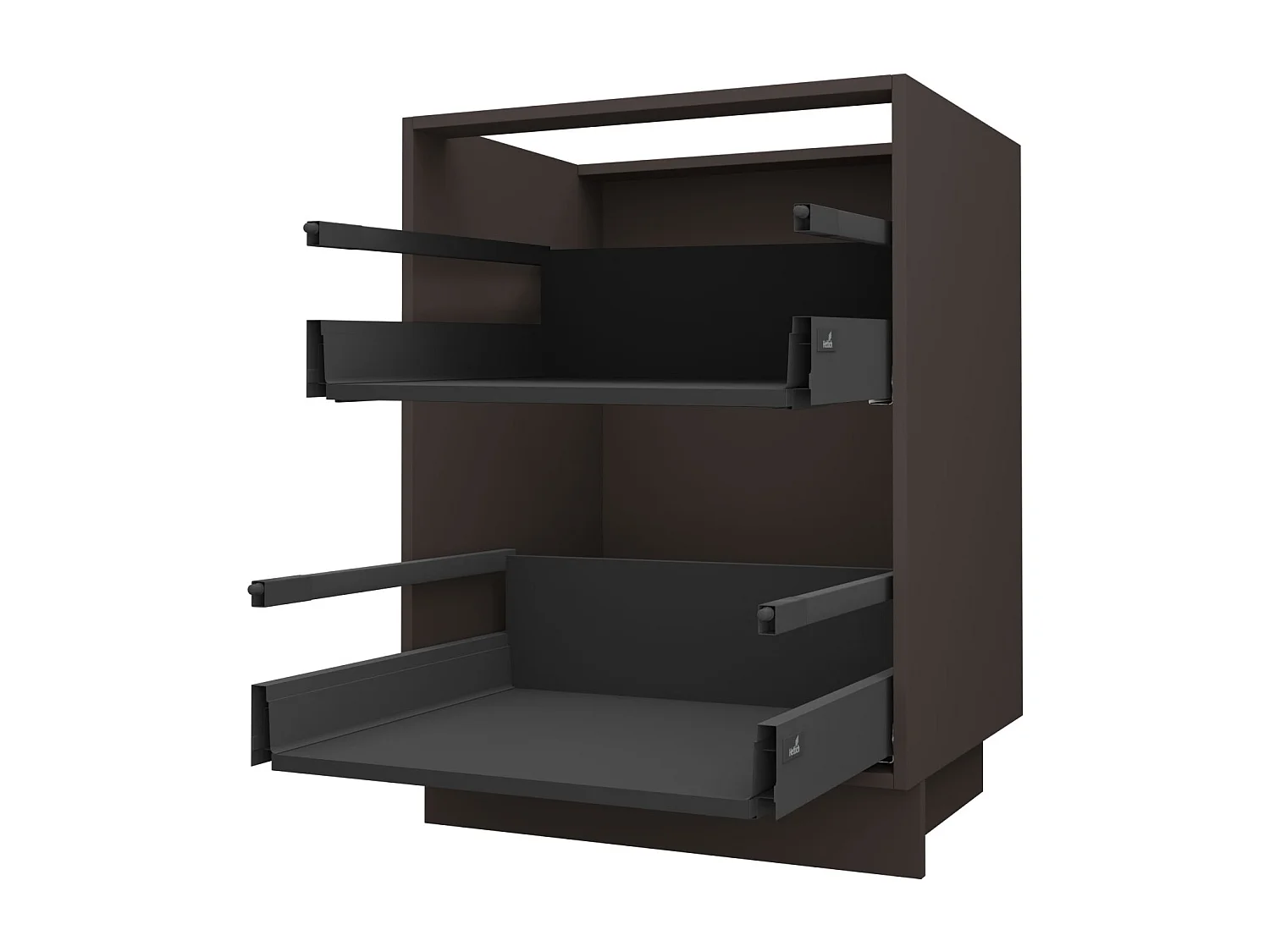 SCHUBLADENUNTERSCHRANK Brerra D2A/60 Korpus lava / Front RAL 3002 karminrot Hochglanz 60 / 50 / 82 cm