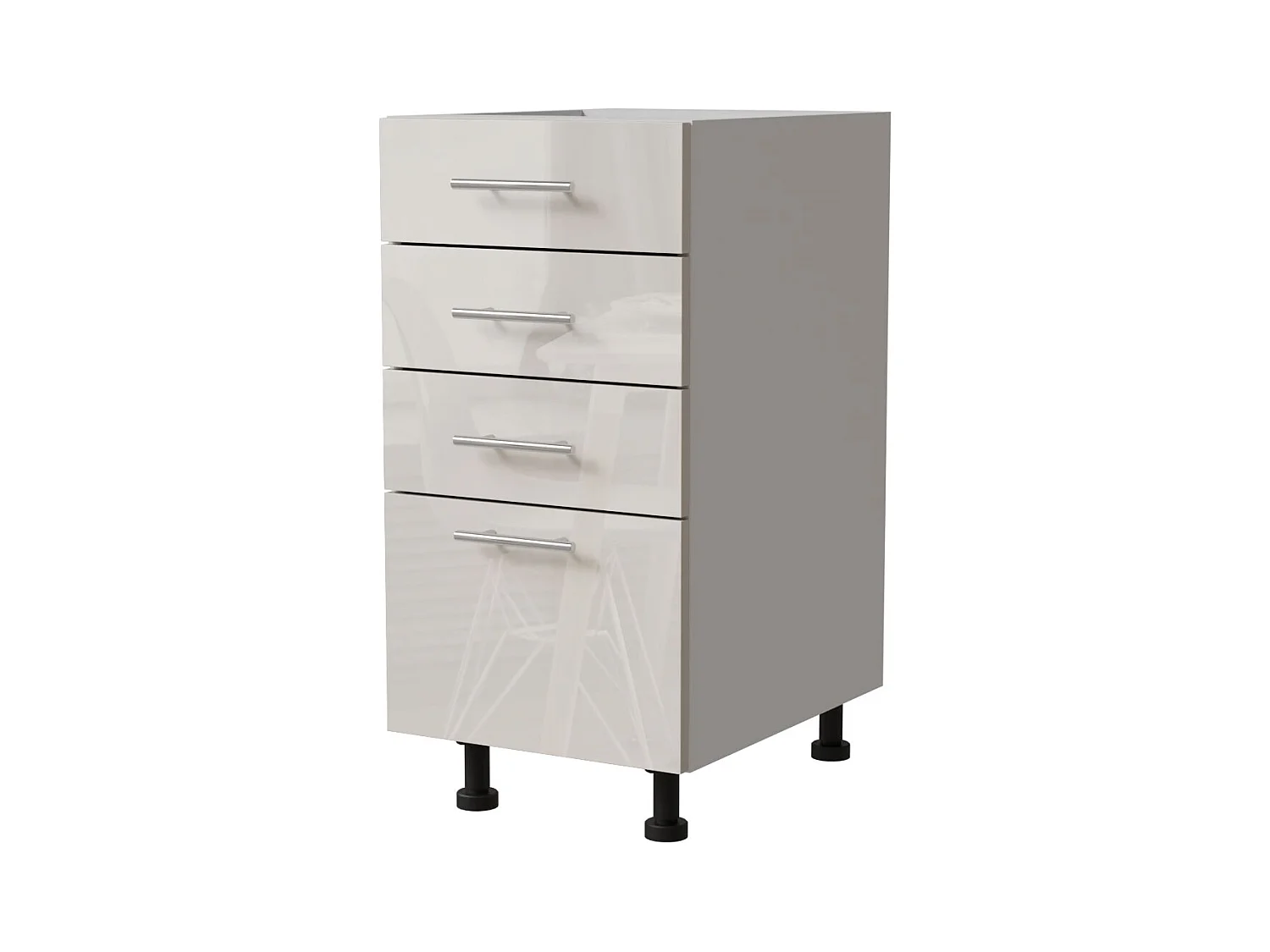 SCHUBLADENUNTERSCHRANK Brerra D4M/40 Korpus weiß / Front RAL 9001 creme Hochglanz 40 / 50 / 82 cm
