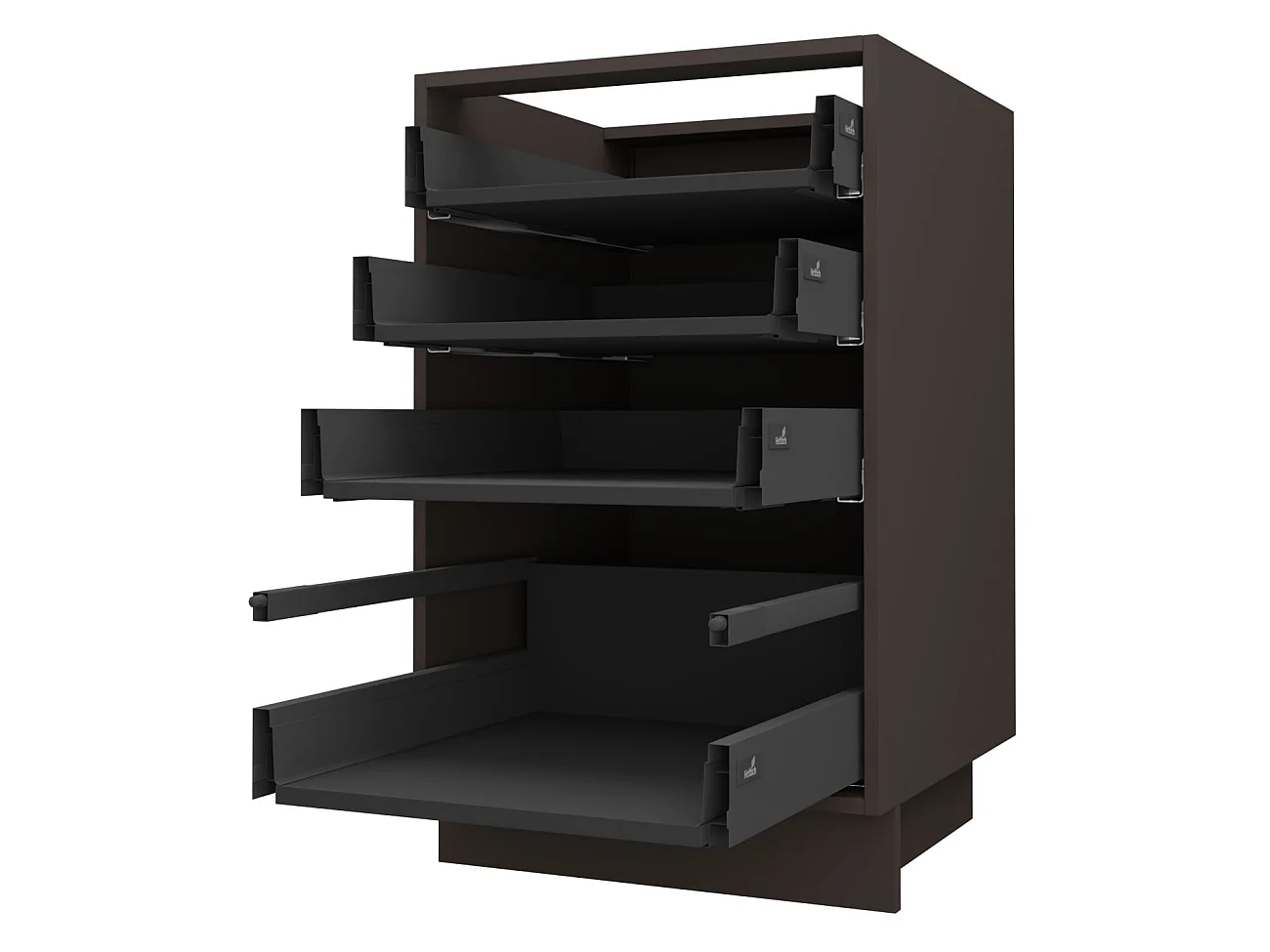 SCHUBLADENUNTERSCHRANK Brerra D4A/40 Korpus lava / Front RAL Wunschfarbe (K5 oder K7) 40 / 50 / 82 cm