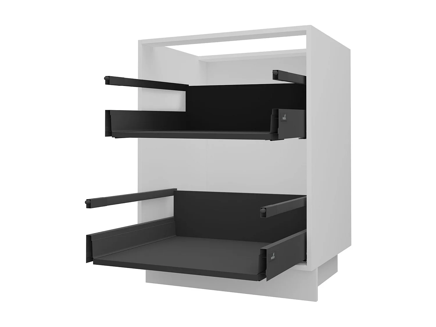 SCHUBLADENUNTERSCHRANK Brerra D2A/60 Korpus weiß / Front RAL 9001 creme Hochglanz 60 / 50 / 82 cm