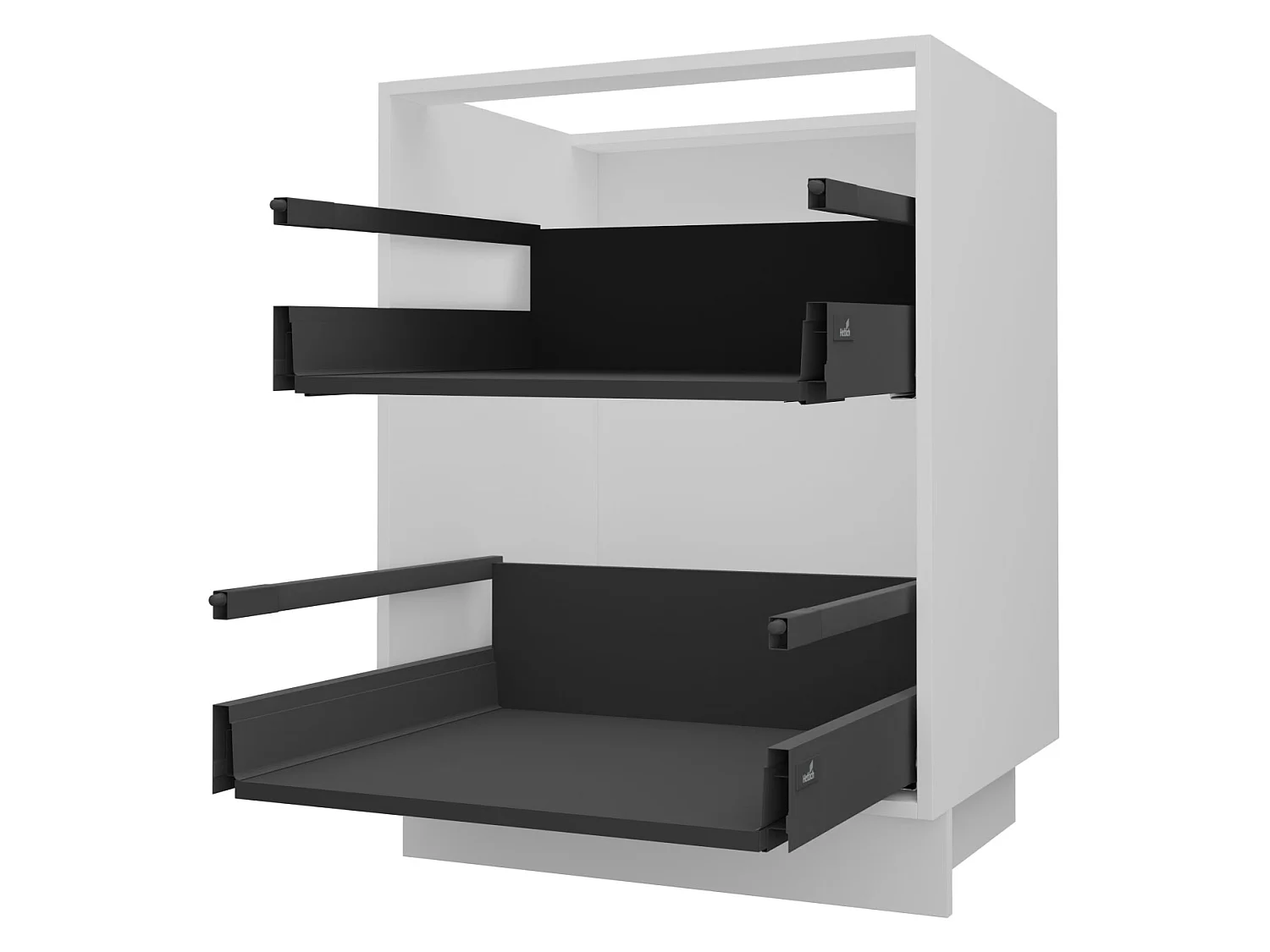 SCHUBLADENUNTERSCHRANK Brerra D2A/60 Korpus weiß / Front RAL 1019 graubeige Matt 60 / 50 / 82 cm