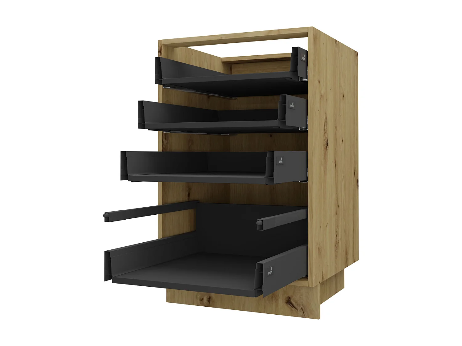 SCHUBLADENUNTERSCHRANK Brerra D4A/40 Korpus eiche artisan / Front RAL Wunschfarbe (K5 oder K7) 40 / 50 / 82 cm