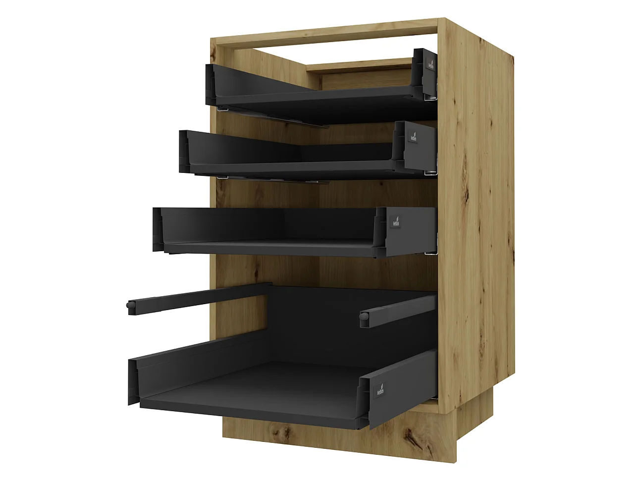 SCHUBLADENUNTERSCHRANK Brerra D4A/40 Korpus eiche artisan / Front RAL Wunschfarbe (K5 oder K7) 40 / 50 / 82 cm