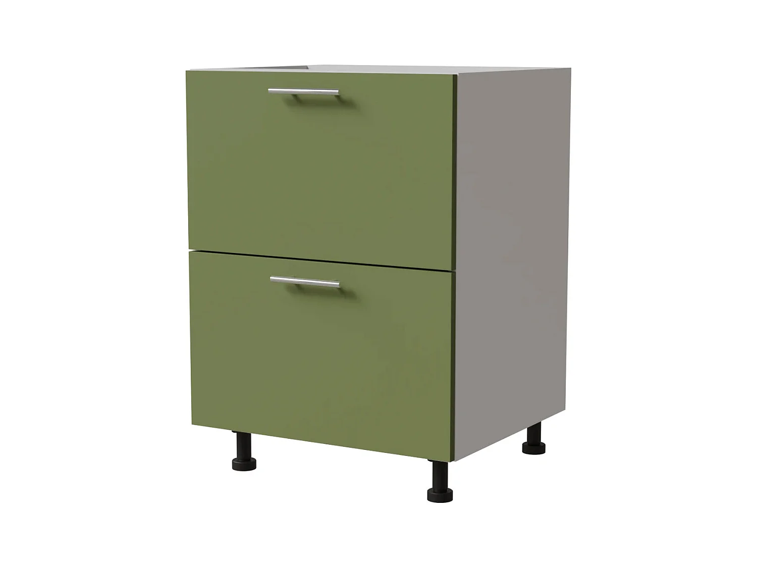 SCHUBLADENUNTERSCHRANK Brerra D2A/60 Korpus weiß / Front RAL 6025 farngrün Matt 60 / 50 / 82 cm