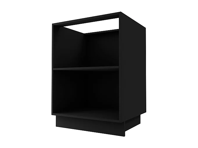 KÜCHENUNTERSCHRANK Brerra D11/90 Korpus schwarz / Front RAL 9001 cremeweiß Hochglanz 90 / 50 / 82 cm