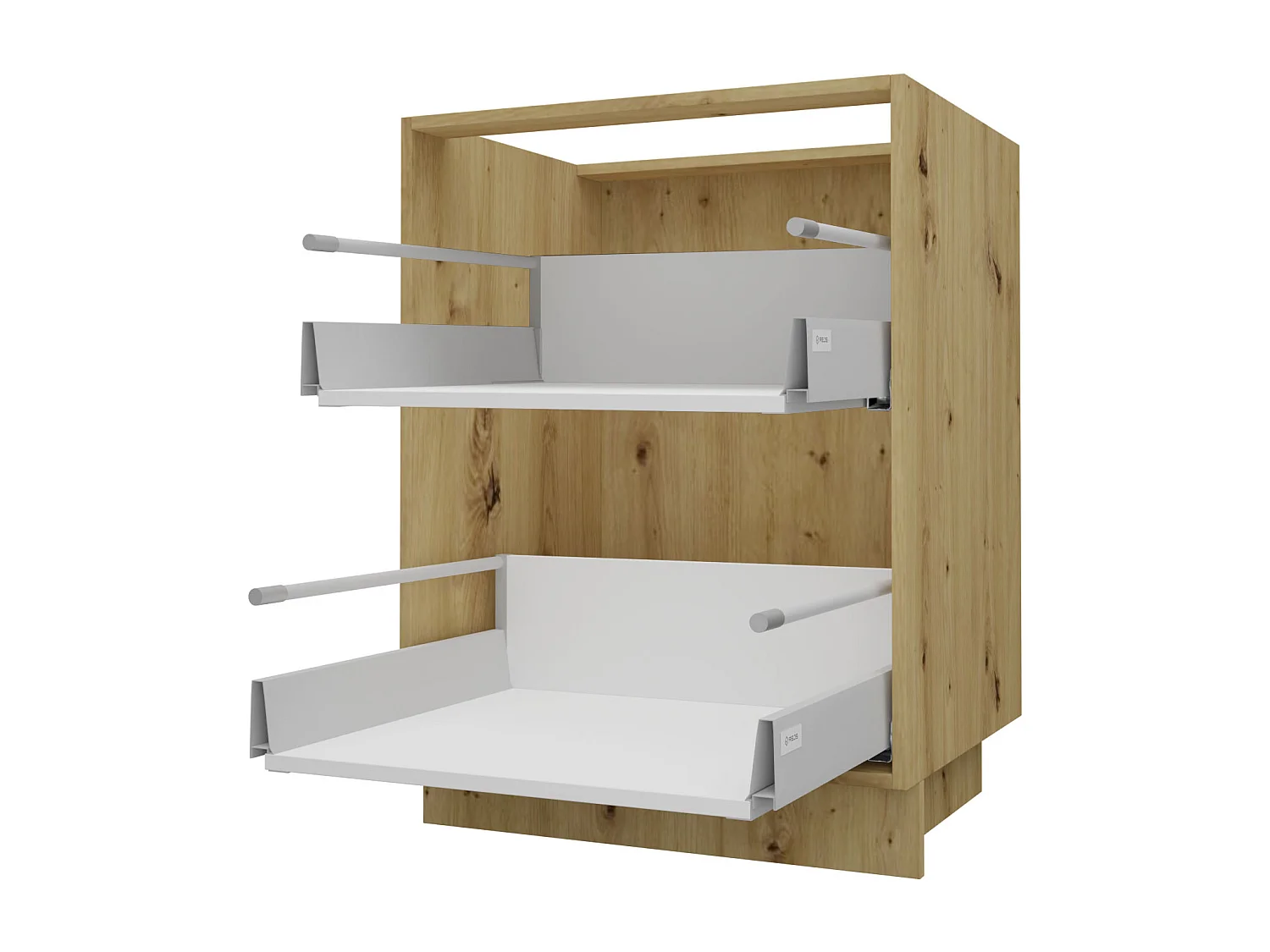 SCHUBLADENUNTERSCHRANK Brerra D2R/90 Korpus eiche artisan / Front RAL 3002 karminrot Hochglanz 90 / 50 / 82cm