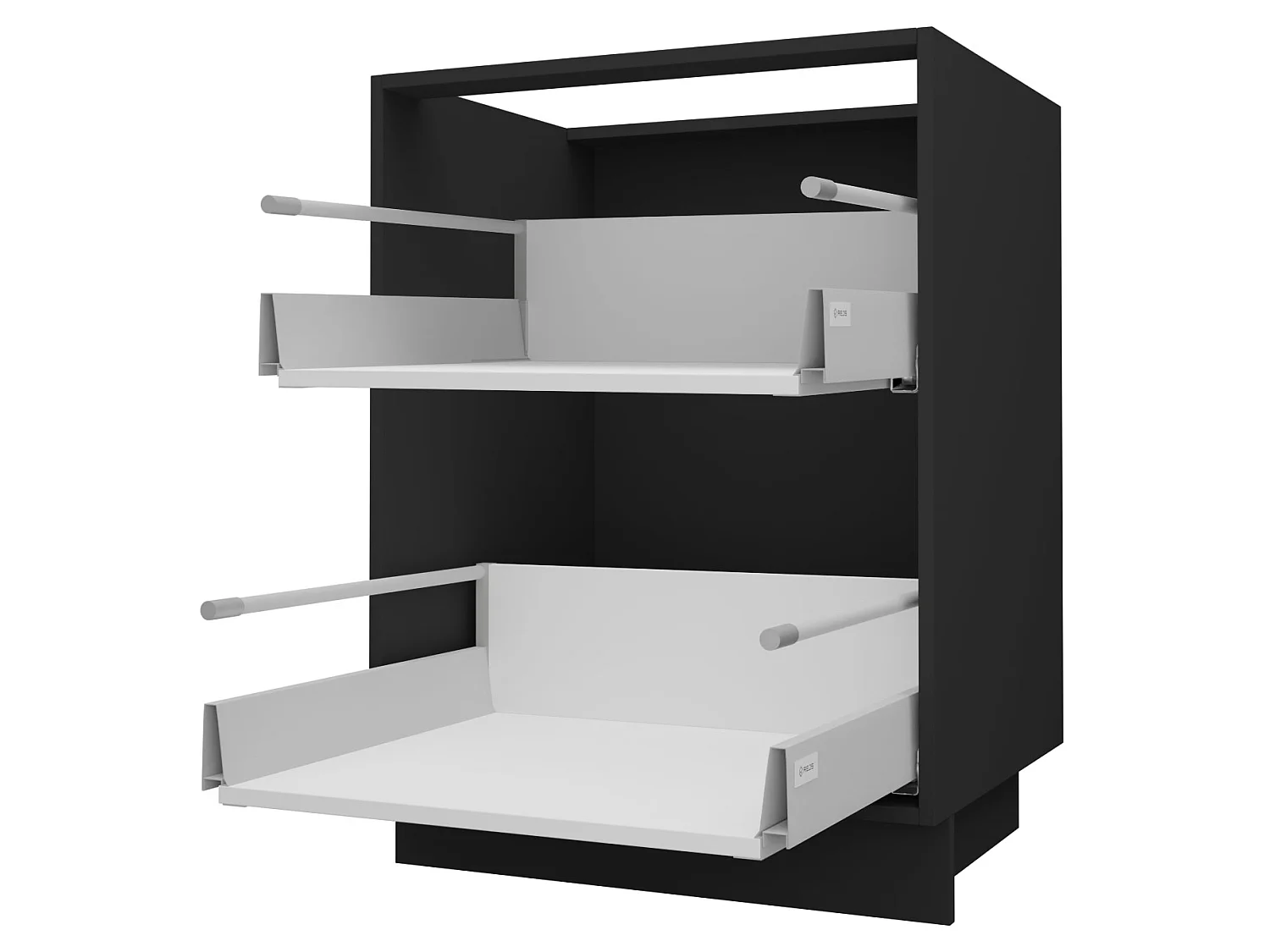SCHUBLADENUNTERSCHRANK Brerra D2R/60 Korpus schwarz / Front RAL 1019 graubeige Matt 60 / 50 / 82 cm