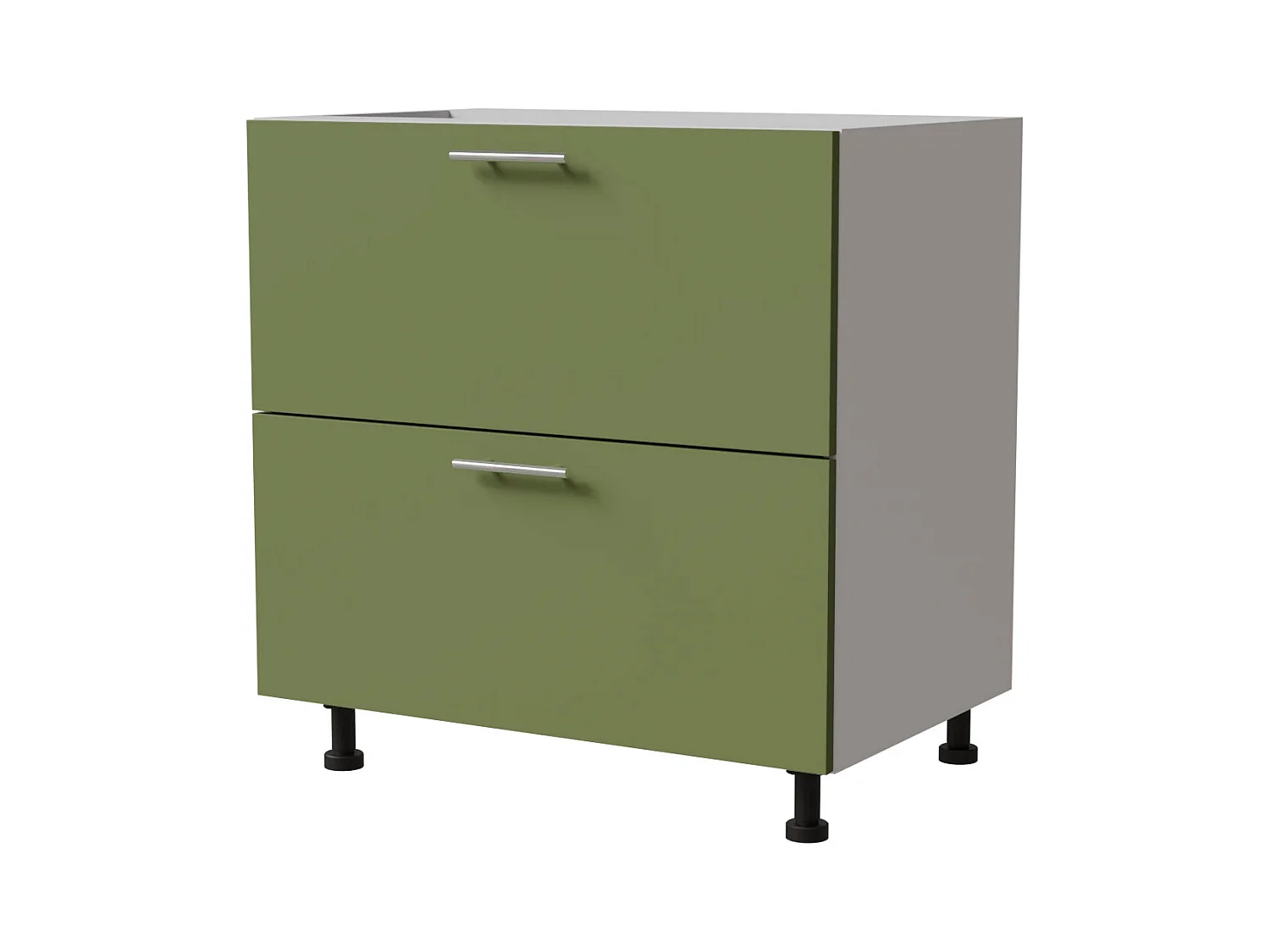 SCHUBLADENUNTERSCHRANK Brerra D2A/80 Korpus weiß / Front RAL 6025 farngrün Matt 80 / 50 / 82 cm Schubladensystem HETTICH InnoTech Atira