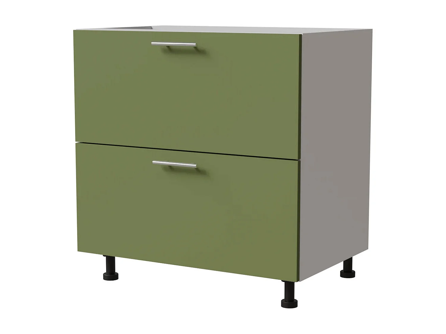 SCHUBLADENUNTERSCHRANK Brerra D2A/80 Korpus weiß / Front RAL 6025 farngrün Matt 80 / 50 / 82 cm Schubladensystem HETTICH InnoTech Atira