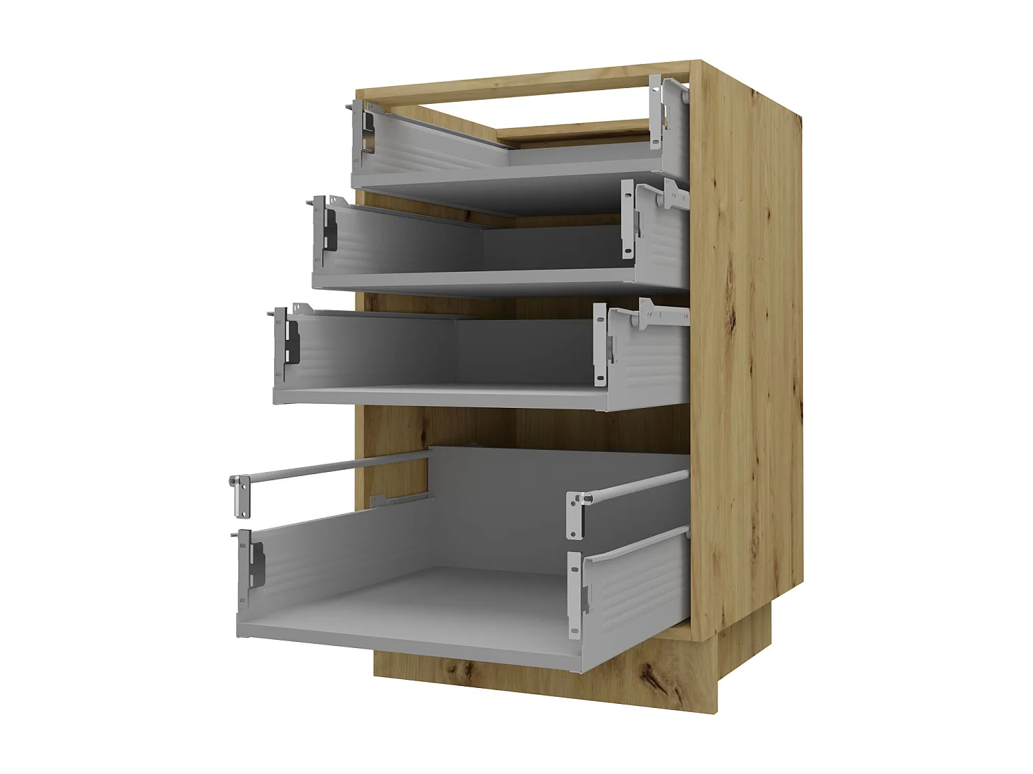 SCHUBLADENUNTERSCHRANK Brerra D4M/40 Korpus eiche artisan / Front RAL 1019 graubeige Matt 40 / 50 / 82 cm