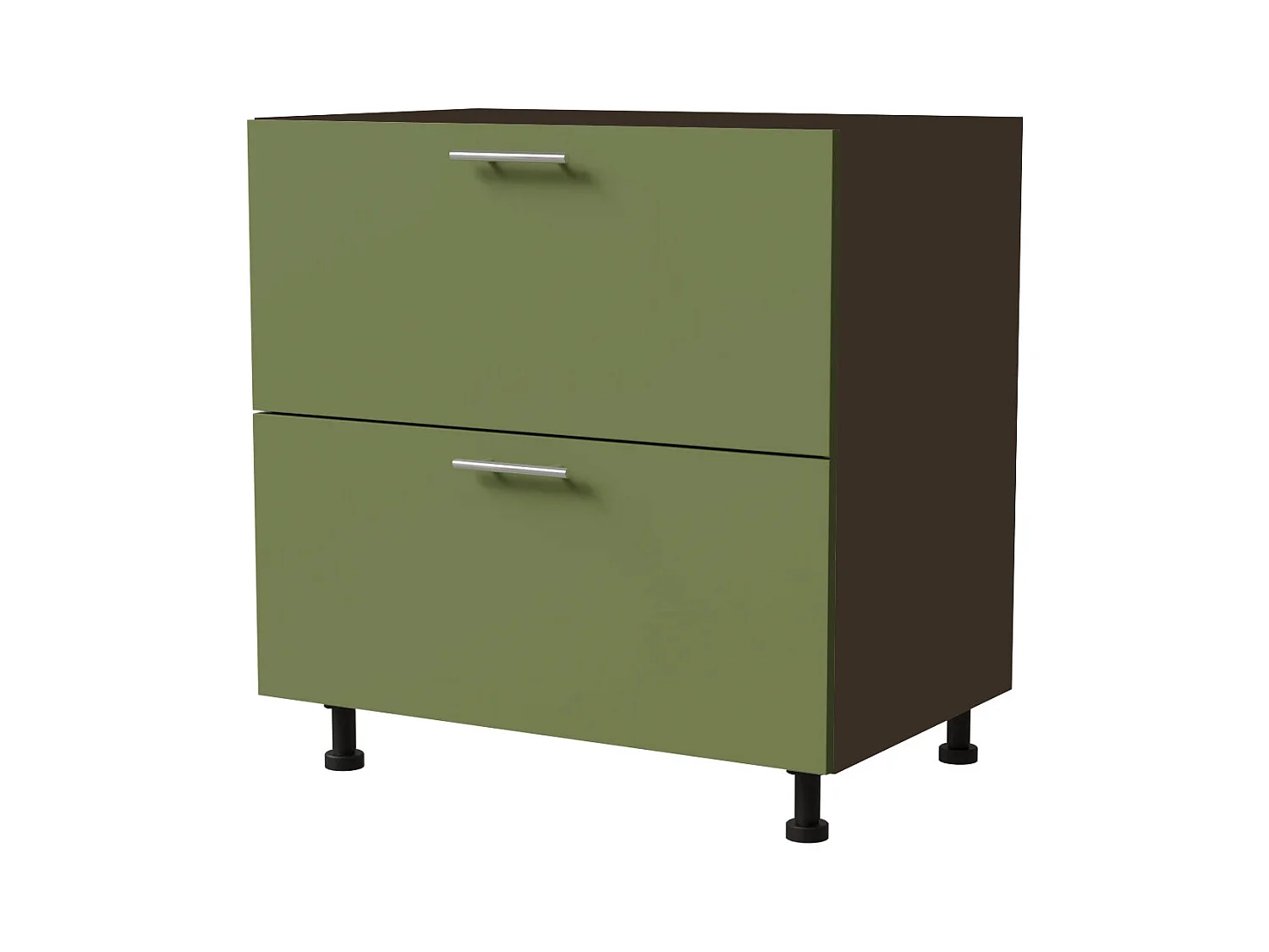 SCHUBLADENUNTERSCHRANK Brerra D2R/80 Korpus lava / Front RAL 6025 farngrün Matt  80 / 50 / 82 cm Schubladensystem REJS Comfort Box