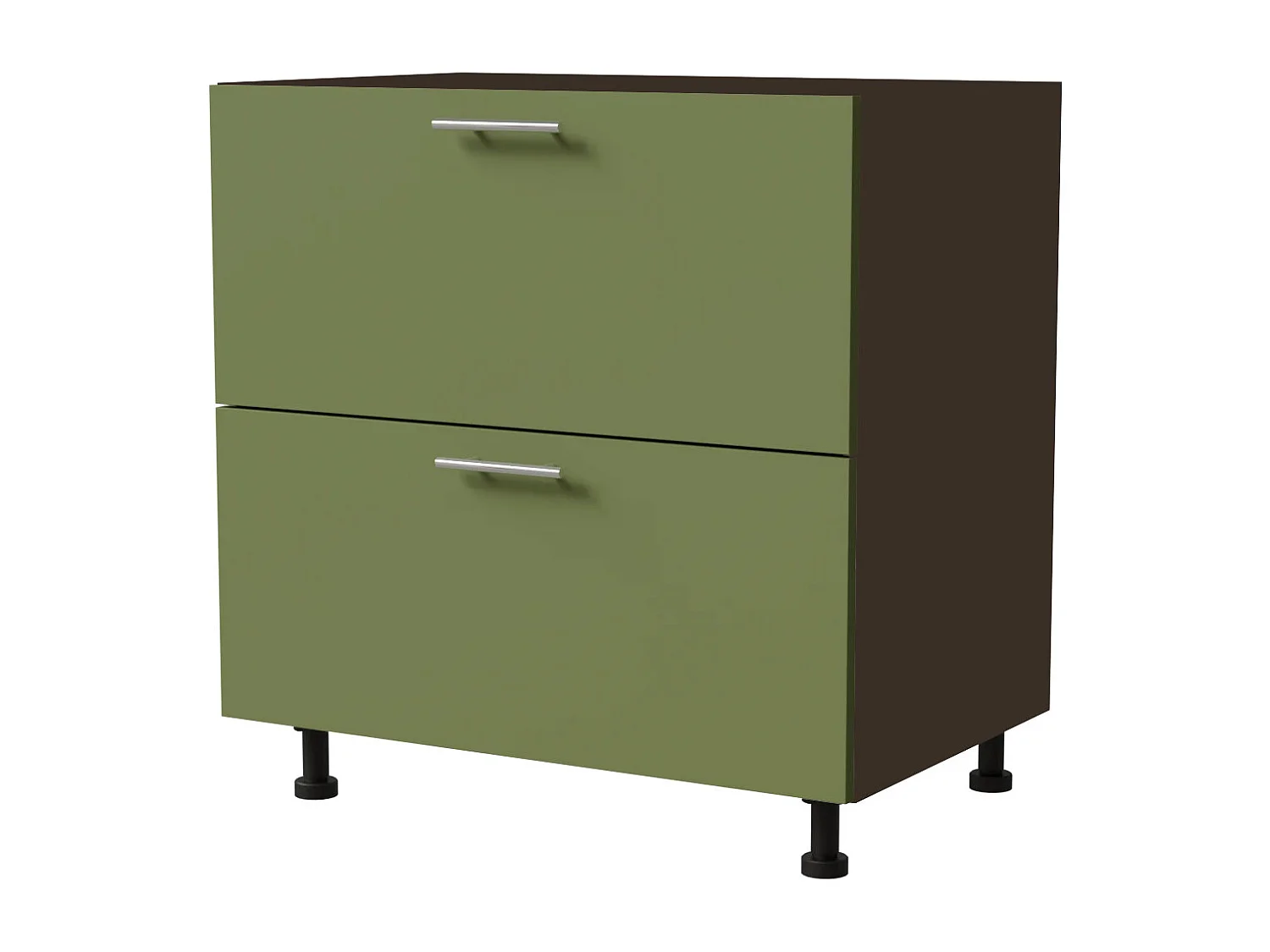 SCHUBLADENUNTERSCHRANK Brerra D2R/80 Korpus lava / Front RAL 6025 farngrün Matt  80 / 50 / 82 cm Schubladensystem REJS Comfort Box