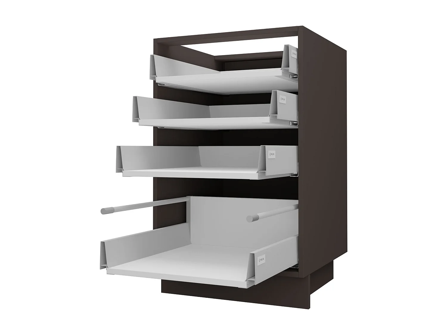 SCHUBLADENUNTERSCHRANK Brerra D4R/40 Korpus lava / Front RAL 9001 creme Hochglanz 40 / 50 / 82 cm