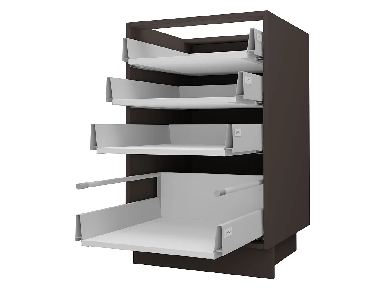 SCHUBLADENUNTERSCHRANK Brerra D4R/40 Korpus lava / Front RAL 9001 creme Hochglanz 40 / 50 / 82 cm