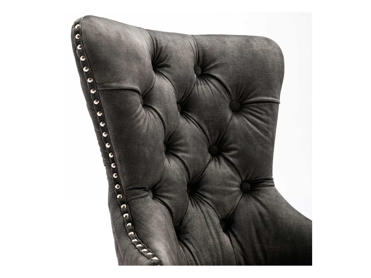 Juego de 4 sillas de comedor - silla tapizada con patas ajustables - terciopelo gris - para dormitorio y salón